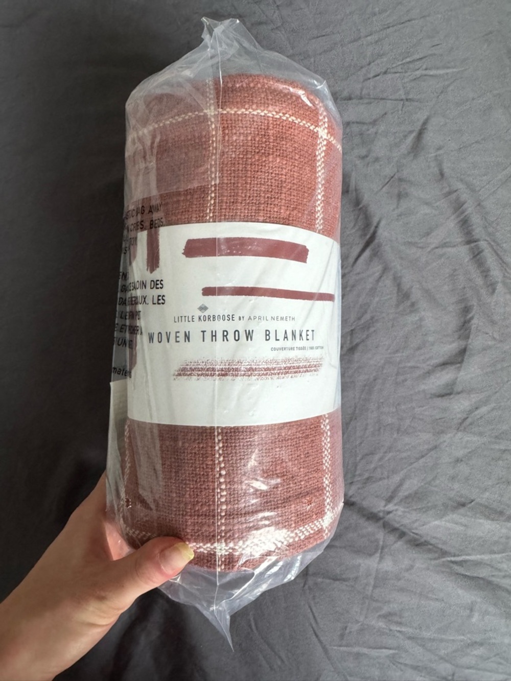 Woven Throw Blanket in Dusty Rose Plaid